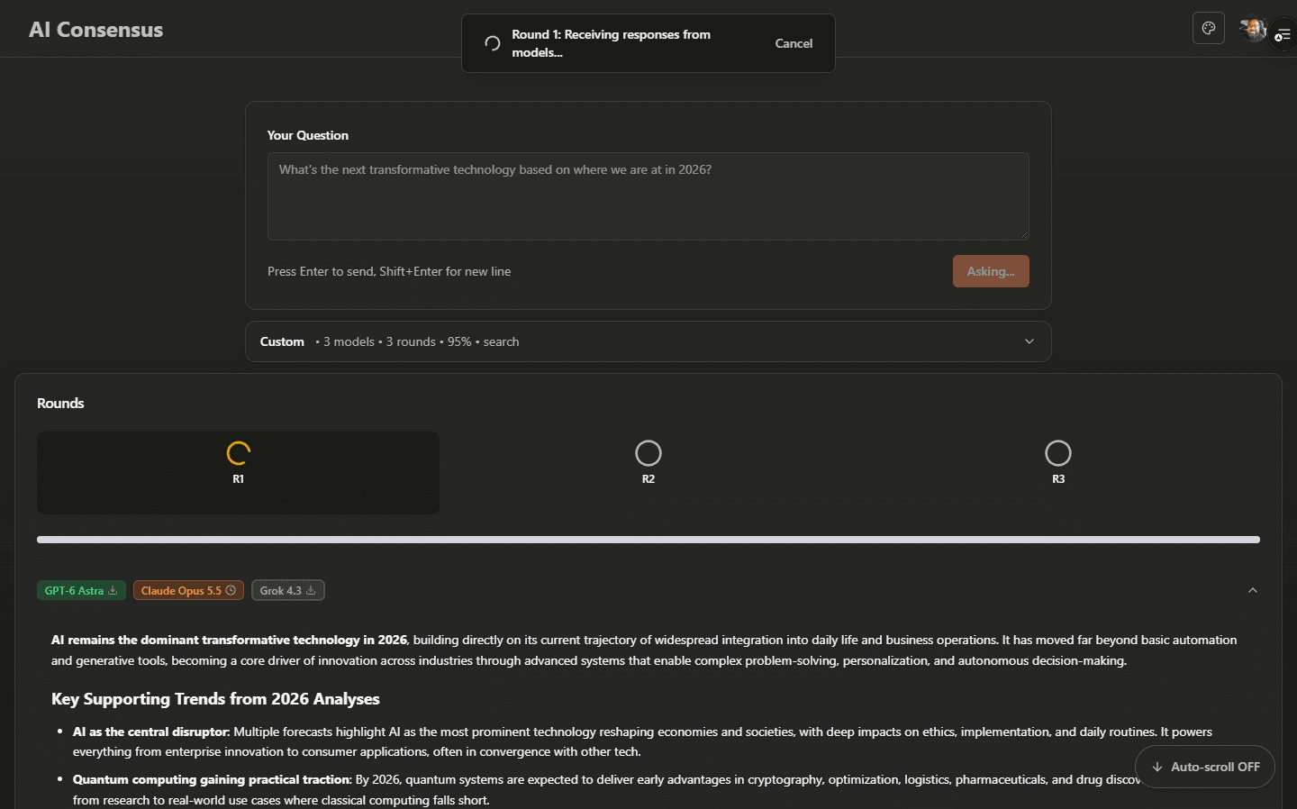 The guided refine wizard on the Problem step, with an AI suggestion open under the editor